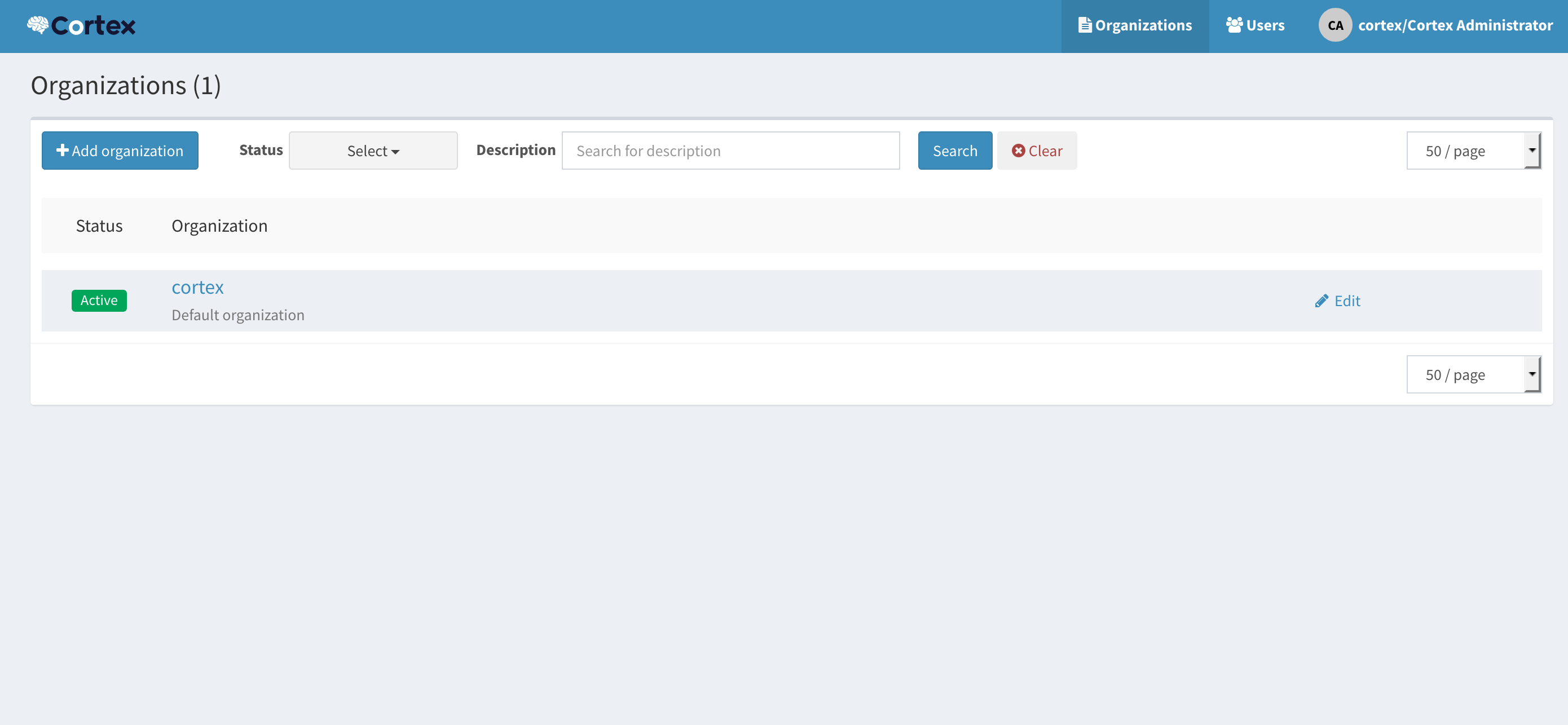 Cortex administrator Account