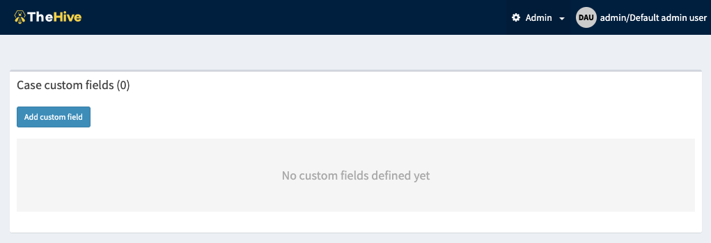 Custom fields page