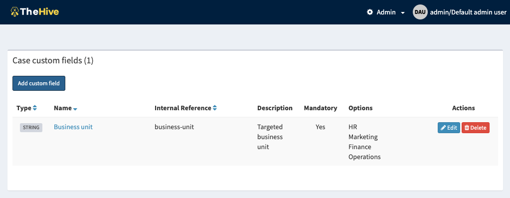 list custom fields