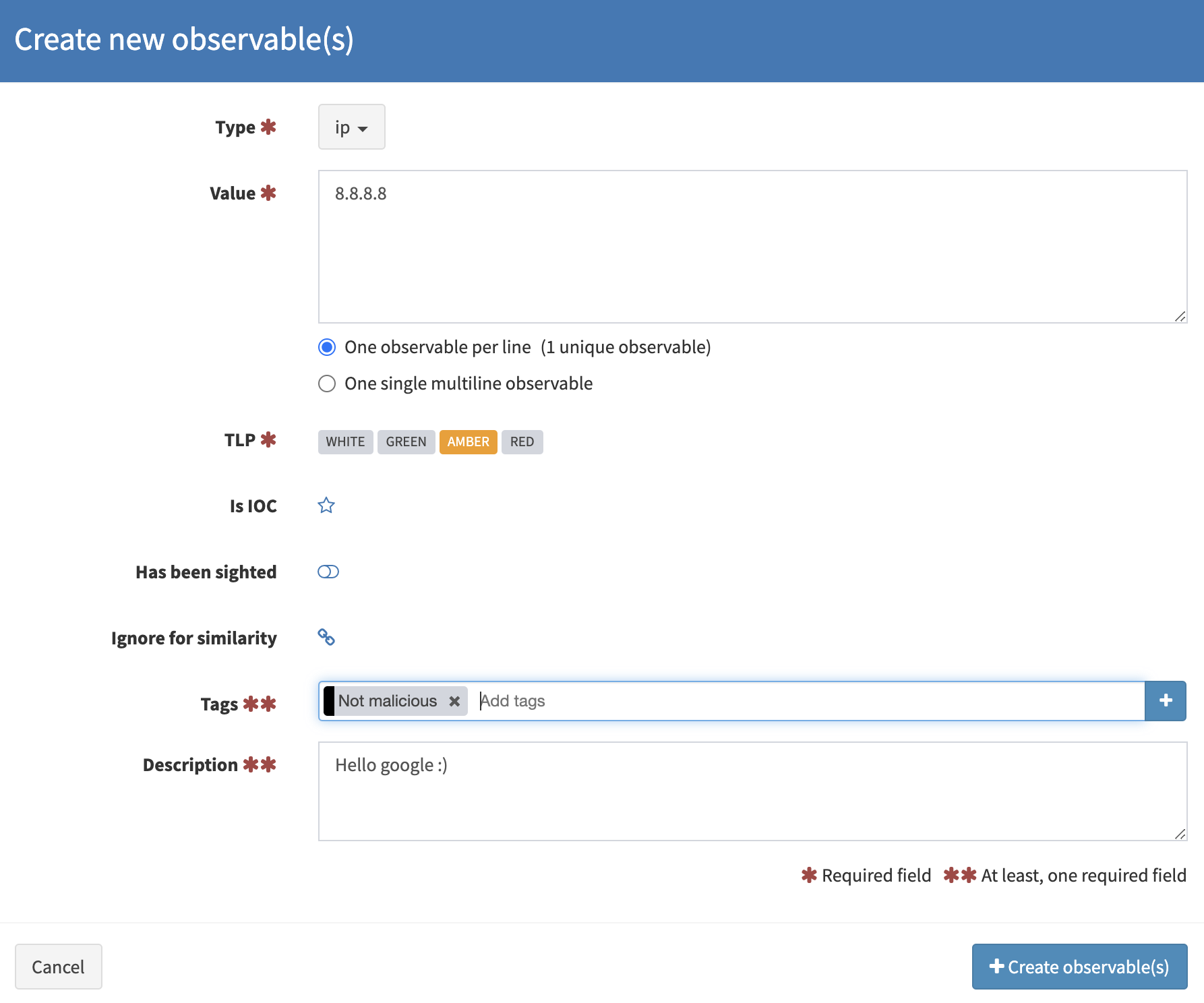 create observable